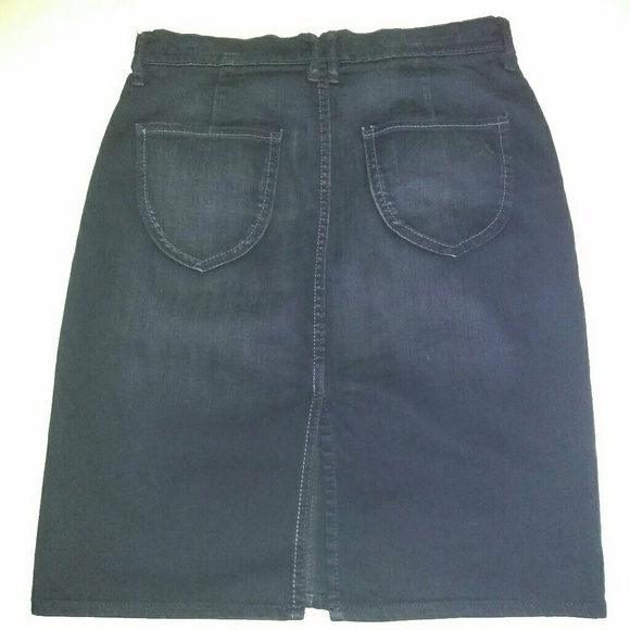 Old Navy Dk Wash High Rise 5 Pocket Denim Skirt - Picture 2 of 4